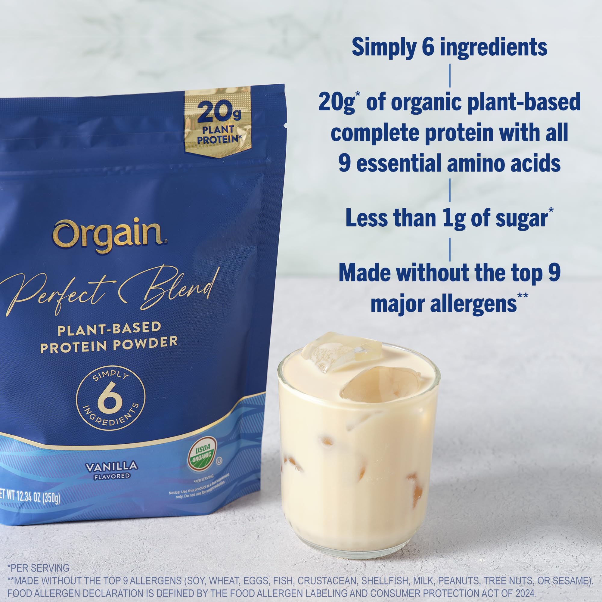 Orgain añadido a avena nocturna para desayuno alto en proteína