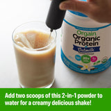 Orgain smoothie de frutas con polvo para sabor y aporte proteico