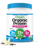 Orgain empaque vainilla mostrando diseño y beneficio nutritivo