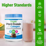 Orgain vaso con batido cremoso servido, ideal para recuperación rápida