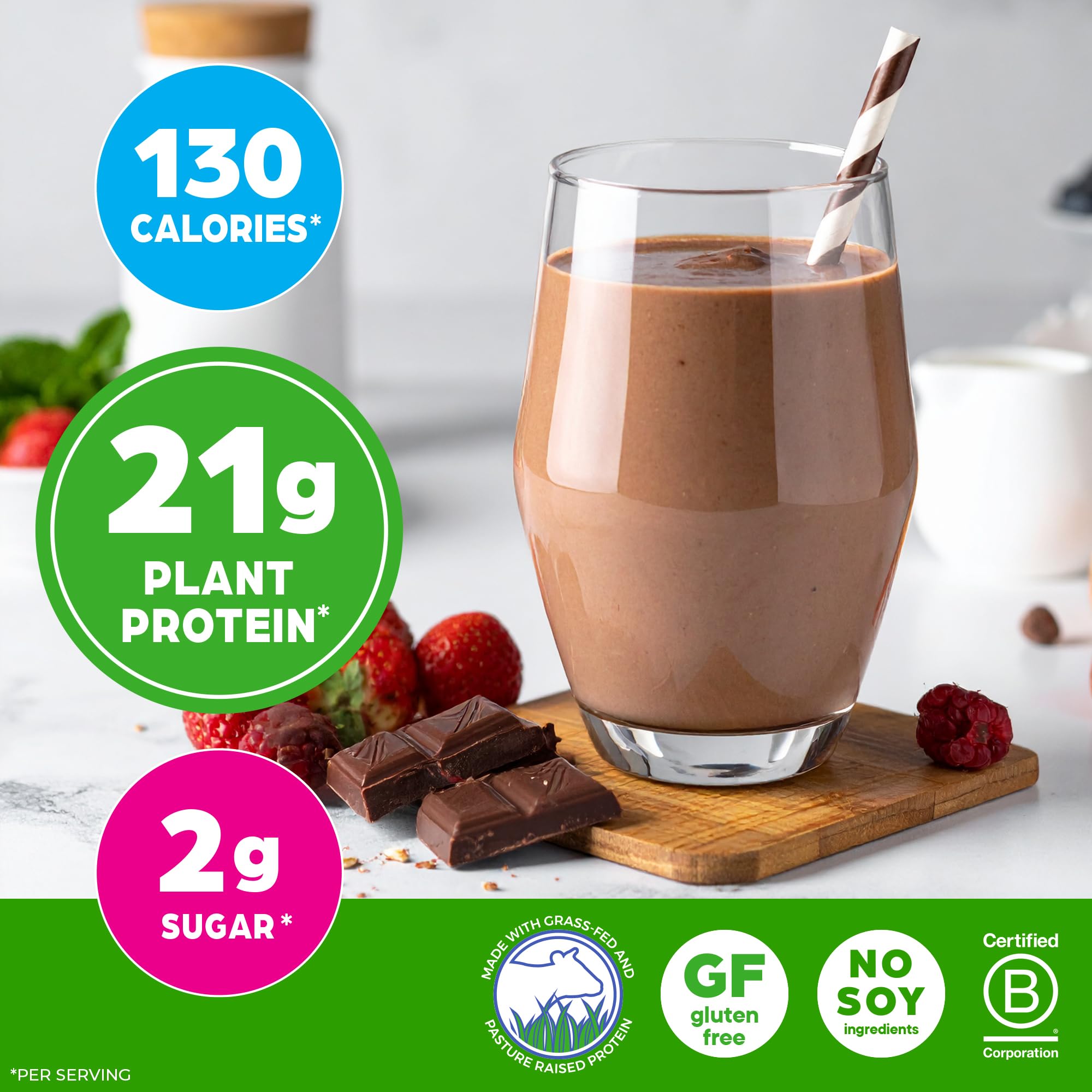 Orgain batido servido en vaso ideal para recuperación y sabor cremoso