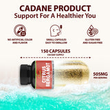 Organic Cadane cápsulas en primer plano destacando textura y pureza
