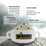 Cuchara medidora con Mucuna Pruriens Organic Cadane lista para dosificar fácilmente