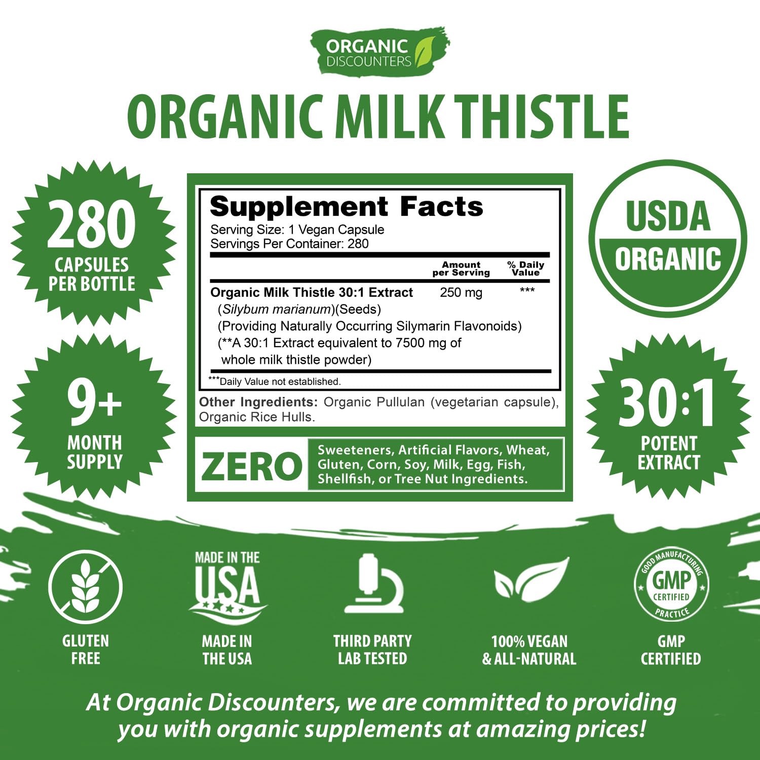 Organic Discounters cápsula abierta con extracto concentrado mostrando potencia