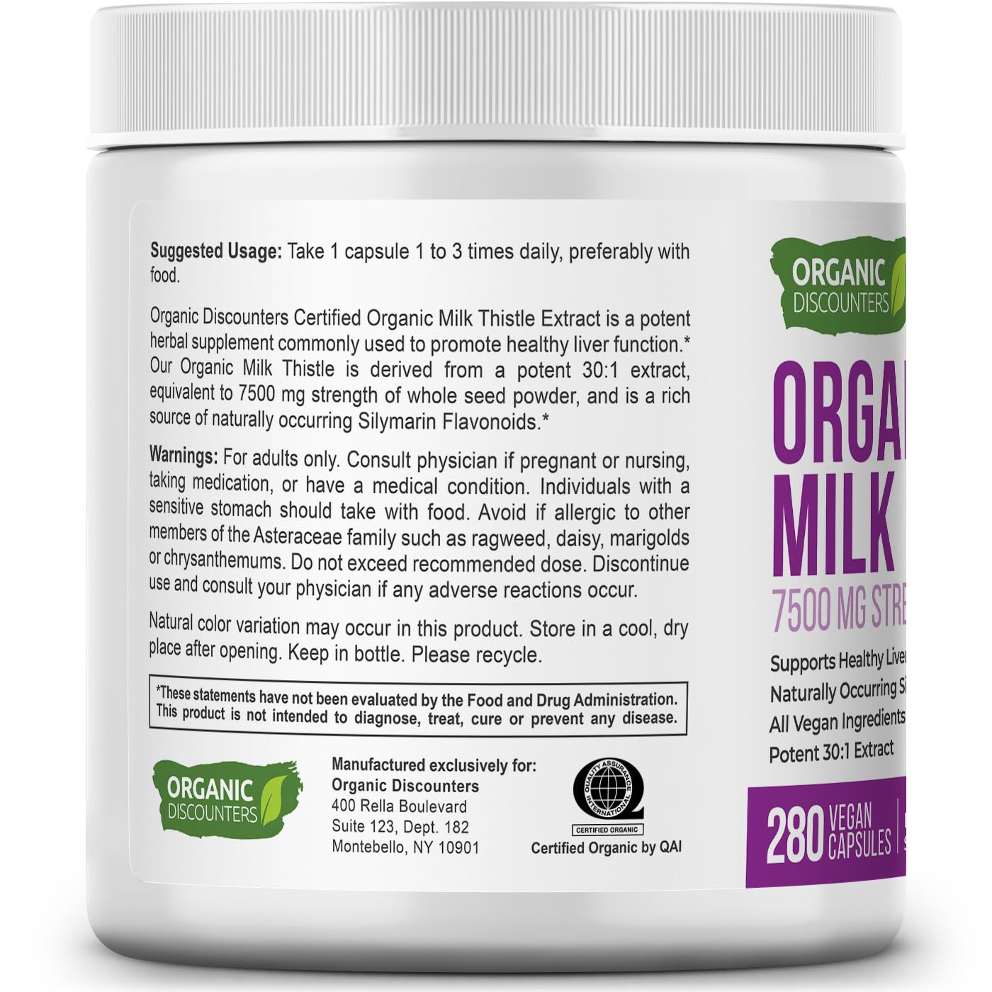 Organic Discounters frasco en cocina estilo de vida destacando uso diario