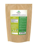 Detalle de la textura fina del polvo de Amla de ORGANIC INDIA, ideal para mezclar