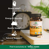 ORGANIC INDIA etiqueta con información de ingredientes y certificaciones visibles