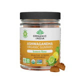 ORGANIC INDIA empaque frontal mostrando 60 gomitas y beneficios orgánicos