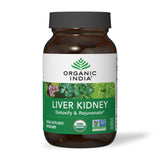 ORGANIC INDIA frente del envase claro y beneficios ecológicos