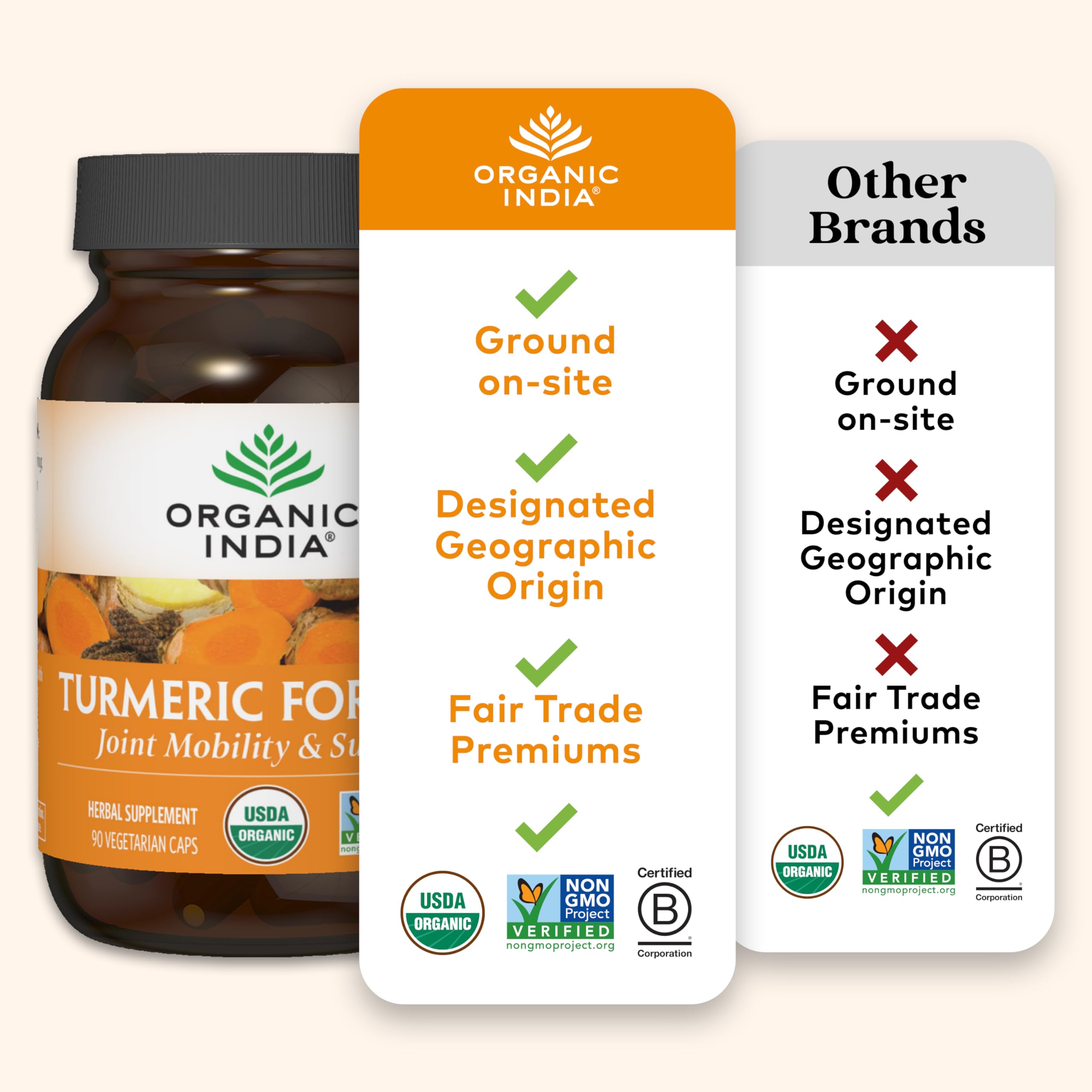 ORGANIC INDIA raíz de cúrcuma Kandhamal y pimientas, origen natural