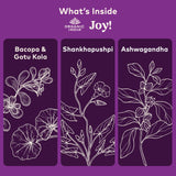 ORGANIC INDIA Joy ingredientes en primer plano con enfoque en origen orgánico