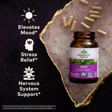 ORGANIC INDIA Joy textura de cápsula vegetal que evidencia calidad y pureza