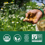 ORGANIC INDIA etiqueta con información nutricional y certificaciones claras
