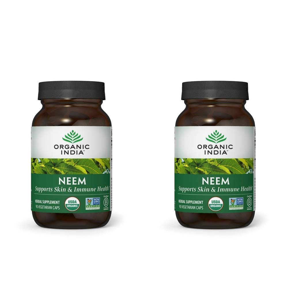 ORGANIC INDIA frente del empaque mostrando presentación y beneficios