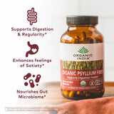 ORGANIC INDIA detalle de cápsulas en primer plano, beneficio pureza orgánica