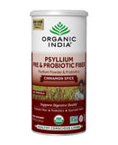 ORGANIC INDIA frente del empaque mostrando 10 oz y sabor canela, fácil identificación