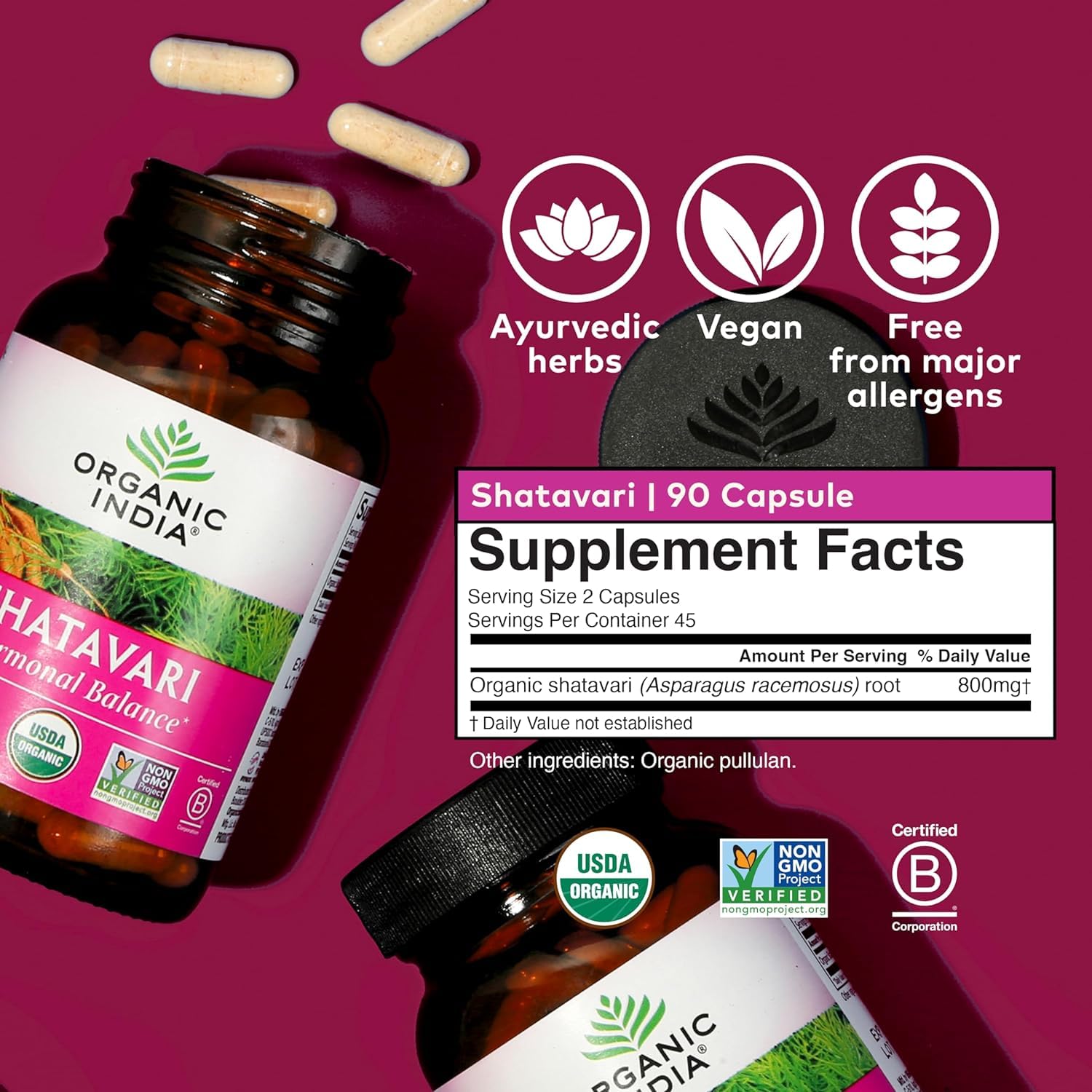 ORGANIC INDIA polvo de Shatavari primer plano mostrando pureza orgánica
