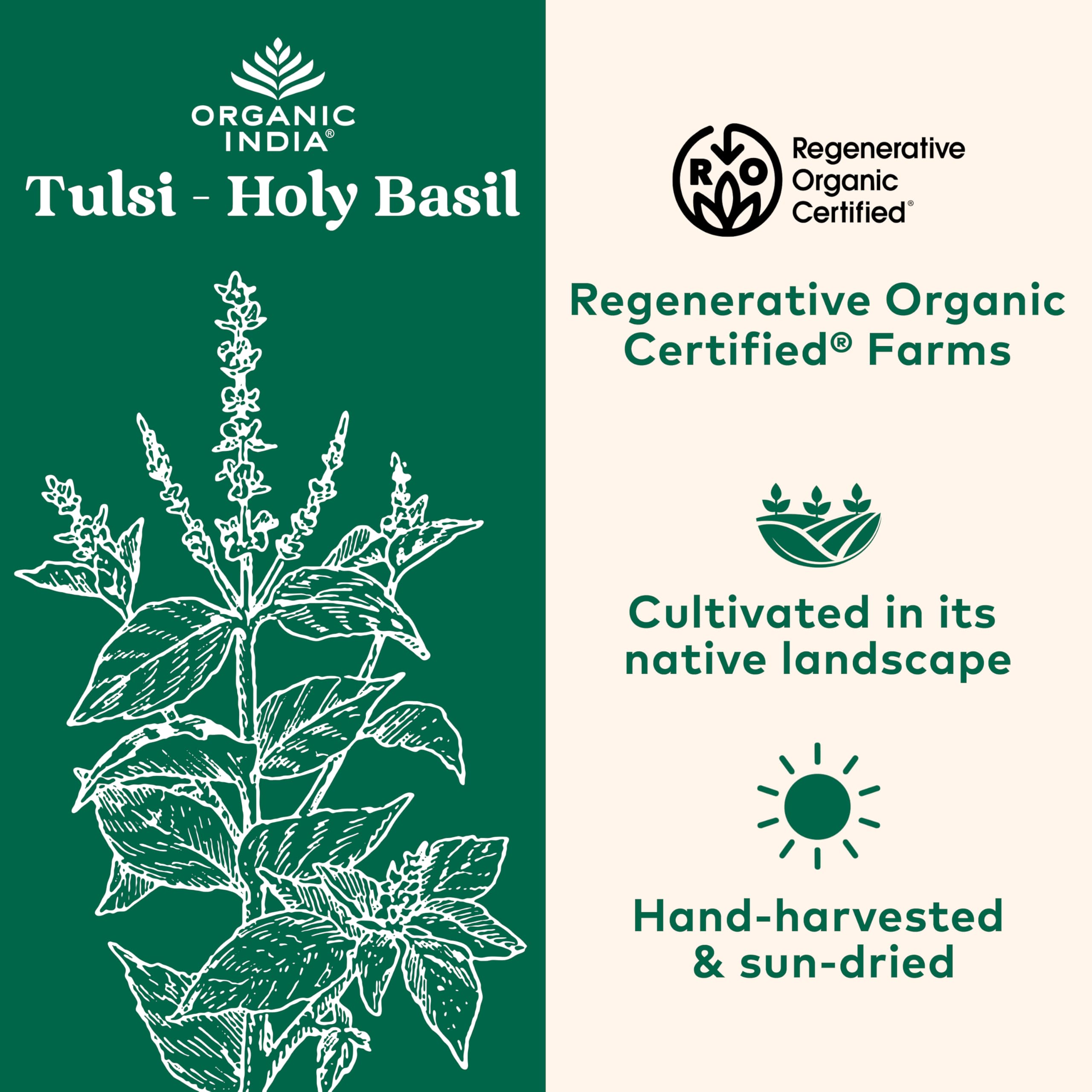 ORGANIC INDIA detalle de cápsulas vegetales con textura fina y fácil ingestión
