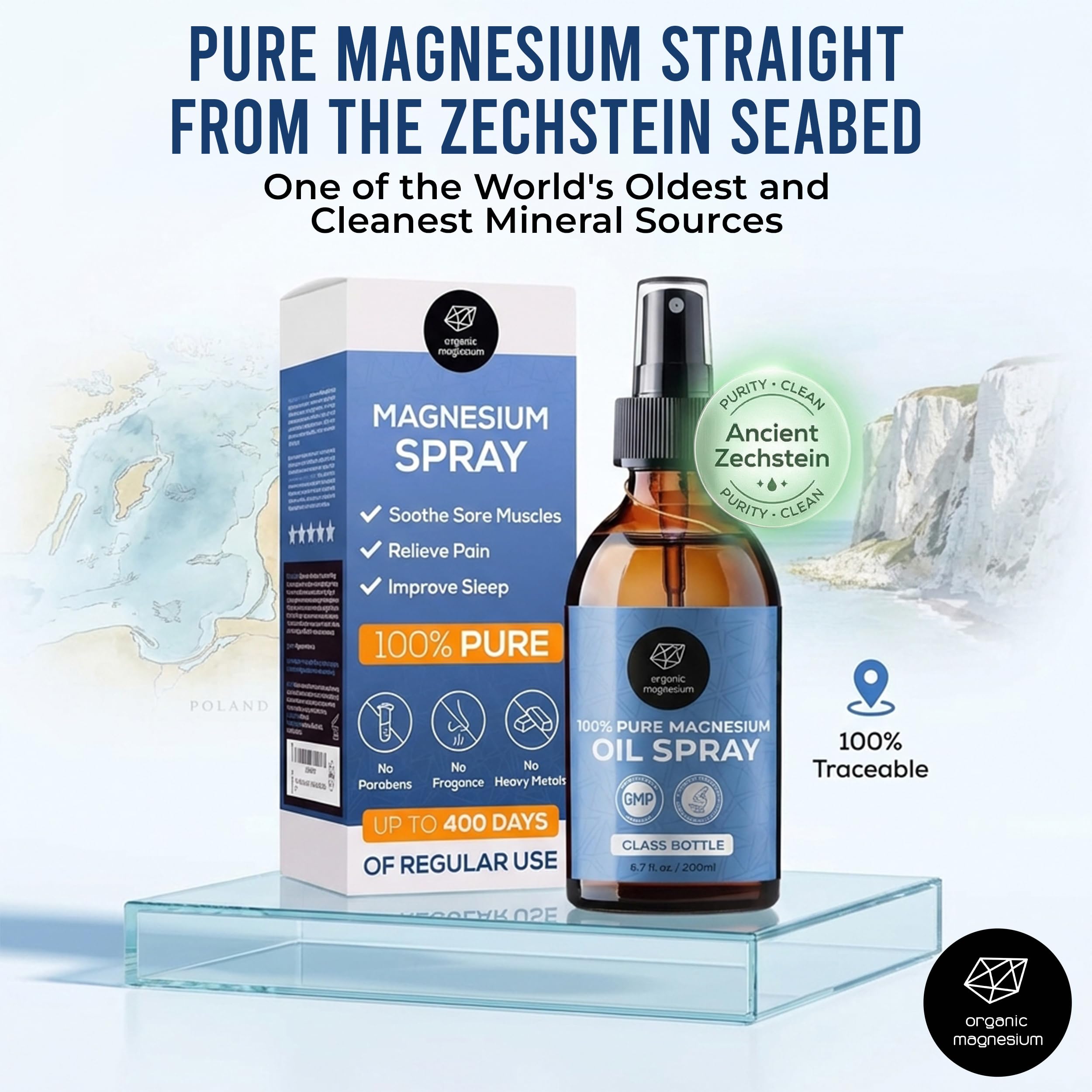 Organic Magnesium ambiente en dormitorio para rutina nocturna y descanso