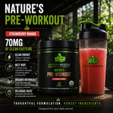 Organic Muscle etiqueta de suplementos con lista abierta de ingredientes y cantidades