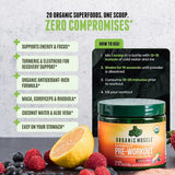 Organic Muscle textura del polvo Lemon Berry, mezcla fina y soluble