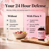 Organic Olivia Flora-V etiqueta con lista de ingredientes clara
