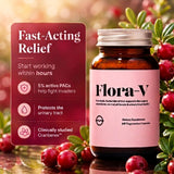 Organic Olivia Flora-V ingredientes con extracto de Cranberex y arándanos