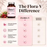 Organic Olivia Flora-V cápsula en mano mostrando tamaño y facilidad
