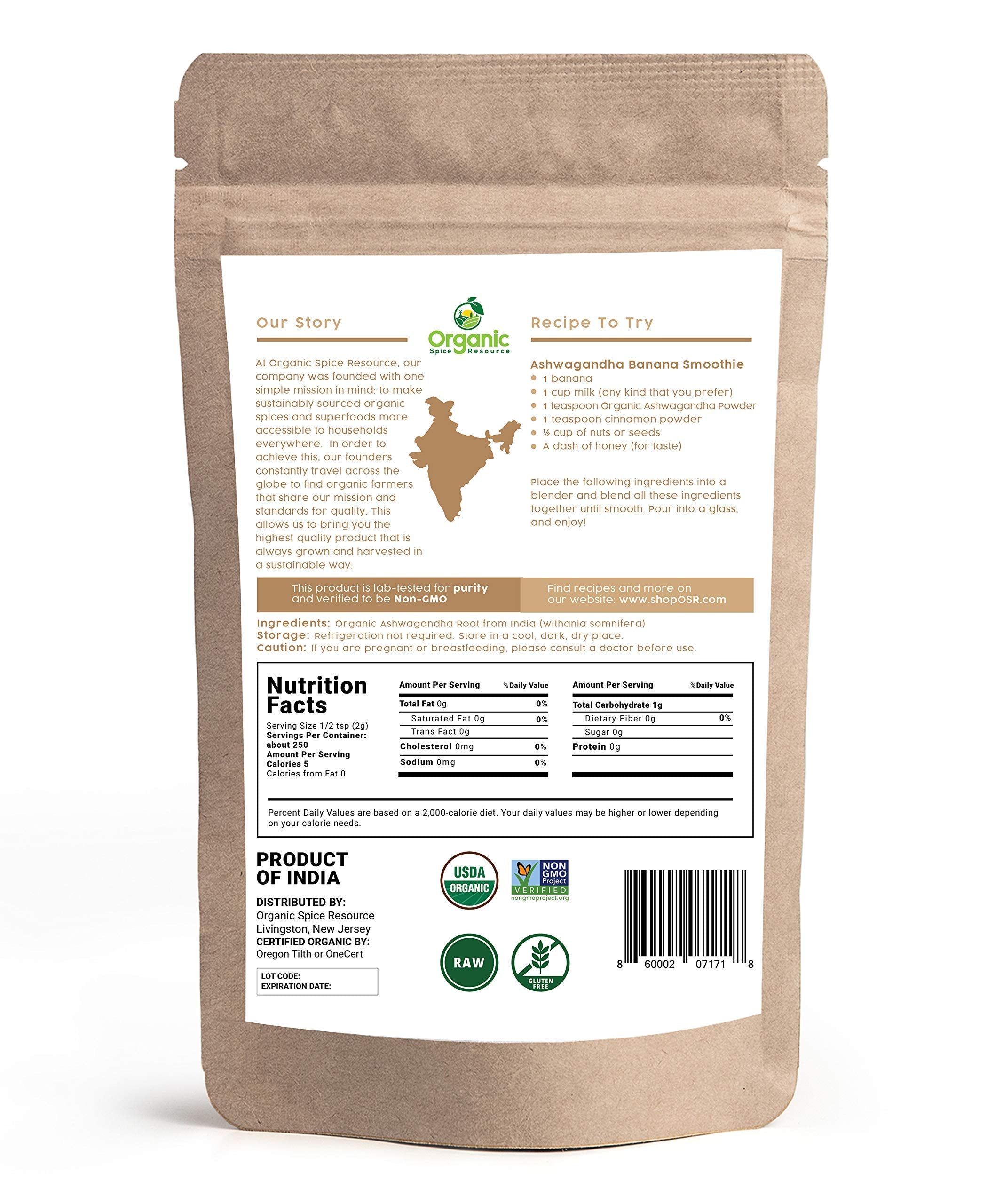 Organic Spice Resource cuchara medidora con polvo para dosis consistente y uso diario