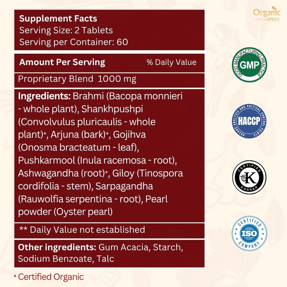 ORGANIC SPREE tabletas Mukta Vati en mano mostrando tamaño y dosificación