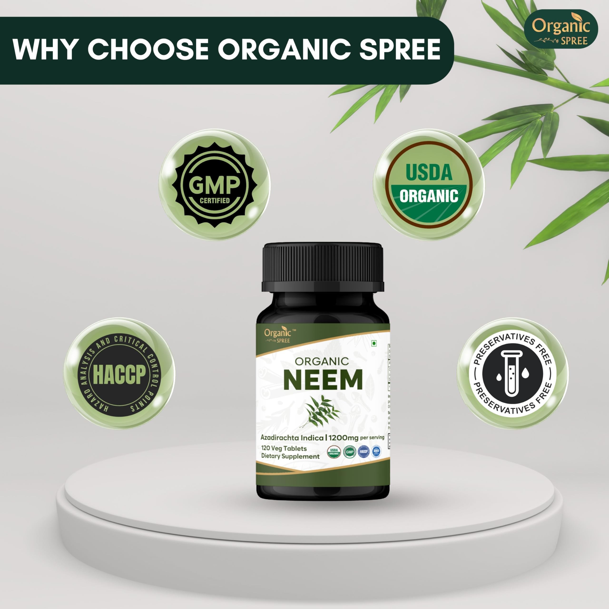 ORGANIC SPREE comparación de tamaño de las tabletas para referencia de dosis