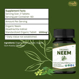 ORGANIC SPREE textura del polvo de Neem ilustrando origen vegetal orgánico