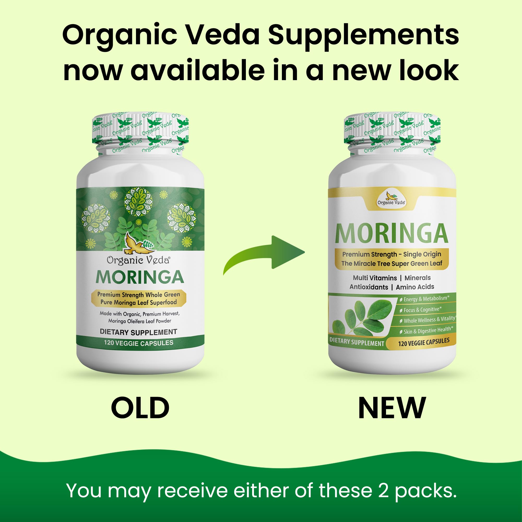 Organic Veda cápsulas amontonadas para dosificación rápida y práctica