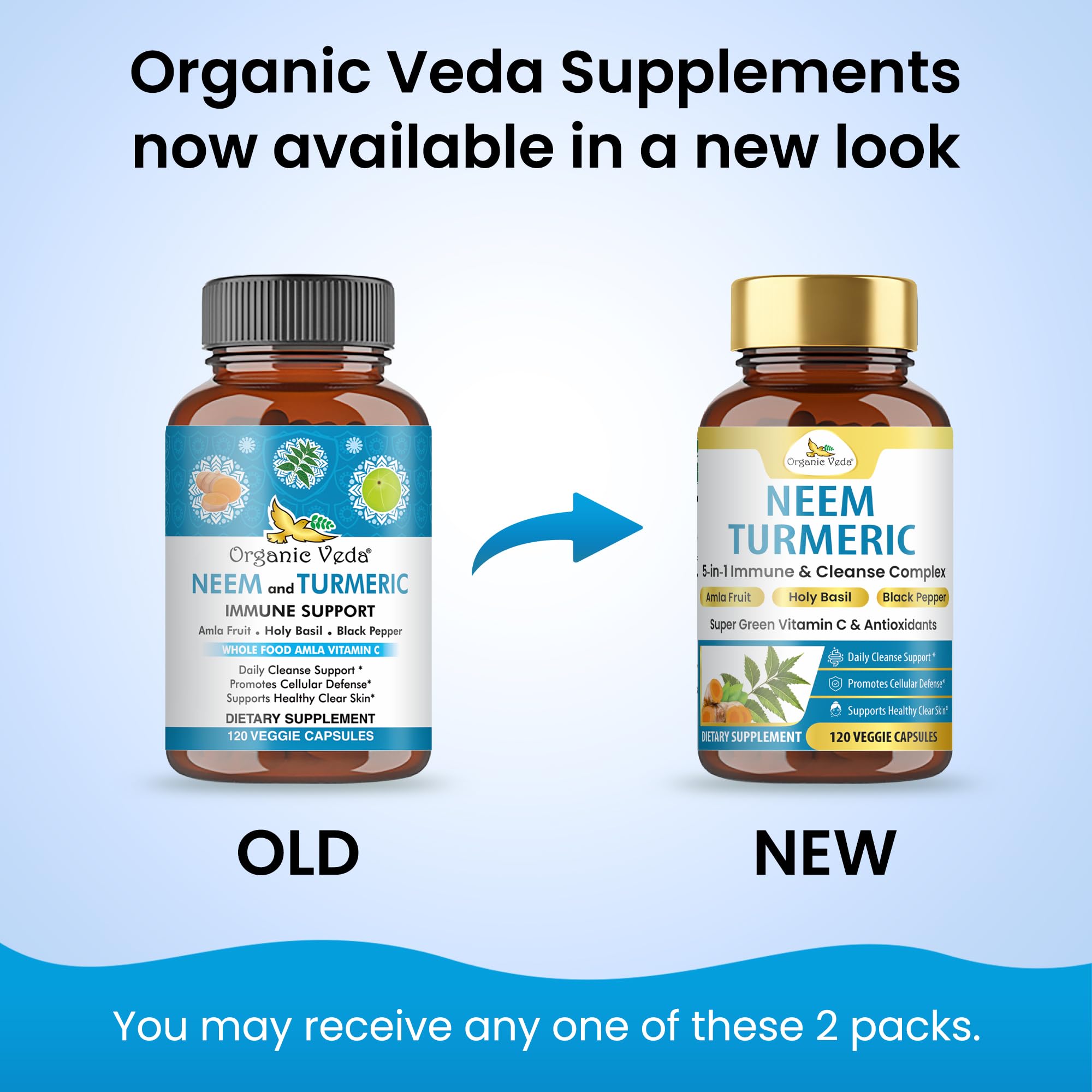Organic Veda cápsulas en mano mostrando facilidad de uso y tamaño