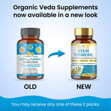 Organic Veda cápsulas en mano mostrando facilidad de uso y tamaño