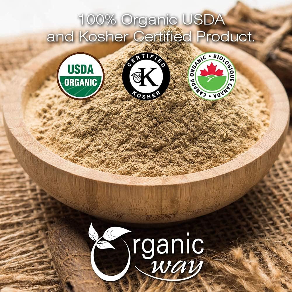 Organic Way etiqueta con certificaciones USDA y pruebas de pureza