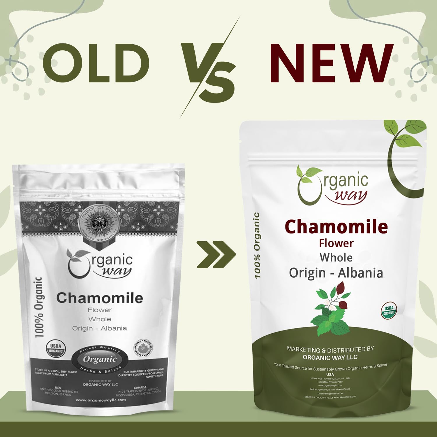 Organic Way primer plano de flor de manzanilla que resalta su textura y frescura