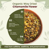 Organic Way flores de manzanilla en recipiente para baño herbal, uso relajante