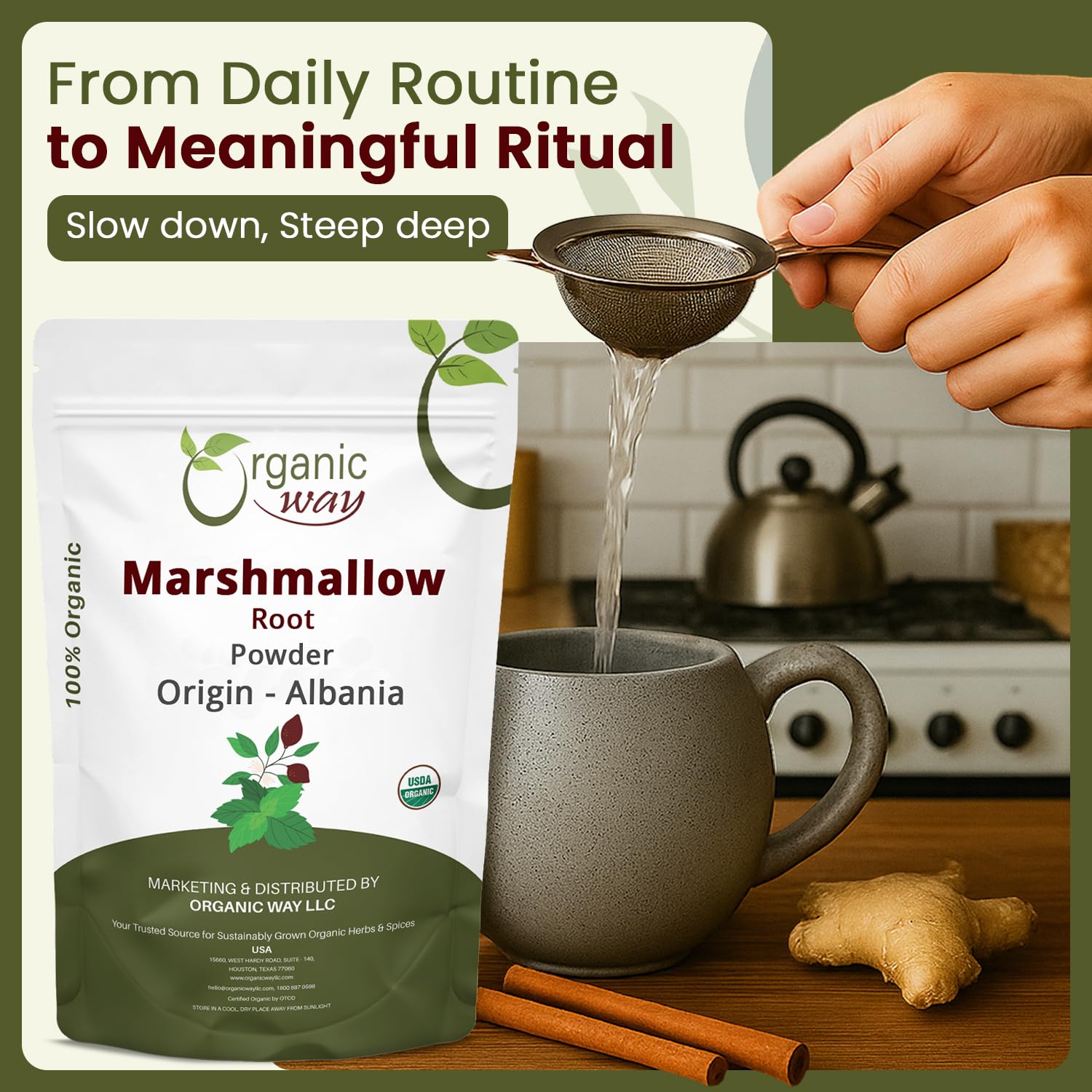Organic Way mezcla de hierbas con raíz de malvavisco para blends