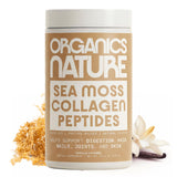 ORGANICS NATURE envase frontal sabor vainilla caramelo, presentación atractiva y clara