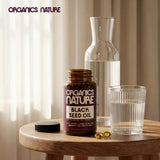 ORGANICS NATURE presentación en mesa estilo vida, sugiere uso cotidiano confiable