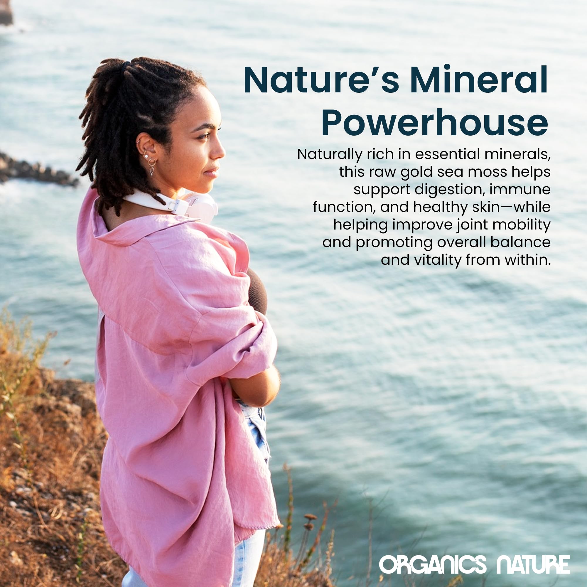 Organics Nature etiqueta con certificaciones orgánico y no-GMO destacadas