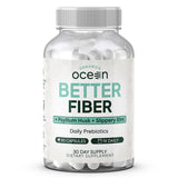 Organics Ocean botella frontal mostrando el envase y el beneficio de suplementar fibra