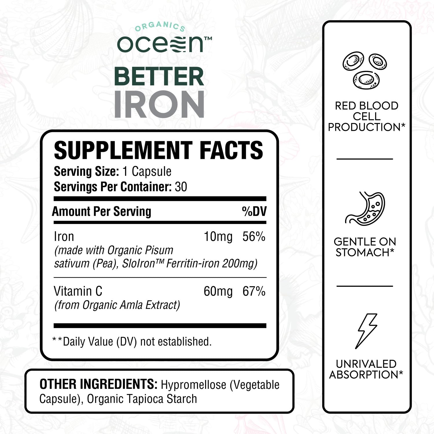 Organics Ocean cápsula detalle de textura y acabado vegano
