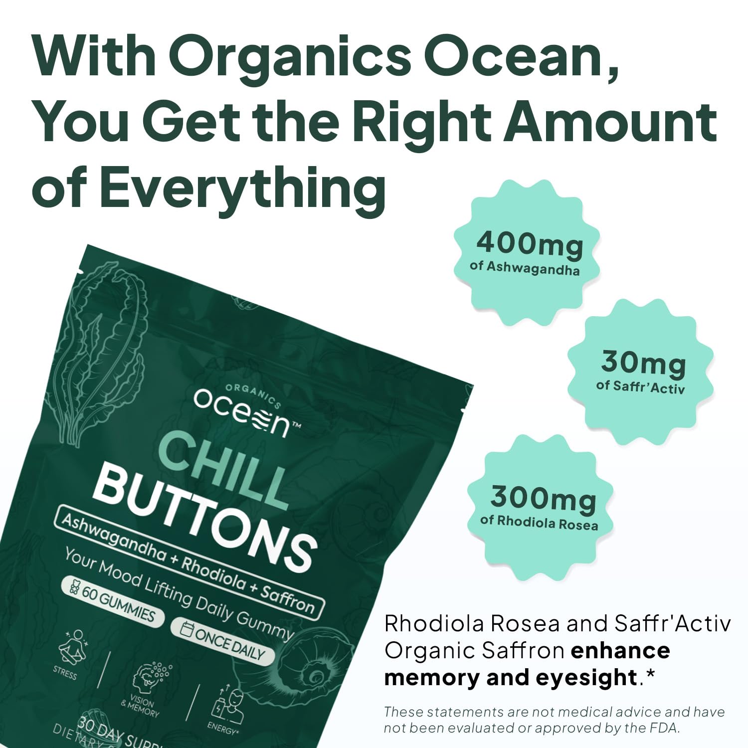 Organics Ocean textura de la gomita cercana que muestra suavidad y calidad
