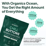 Organics Ocean textura de la gomita cercana que muestra suavidad y calidad