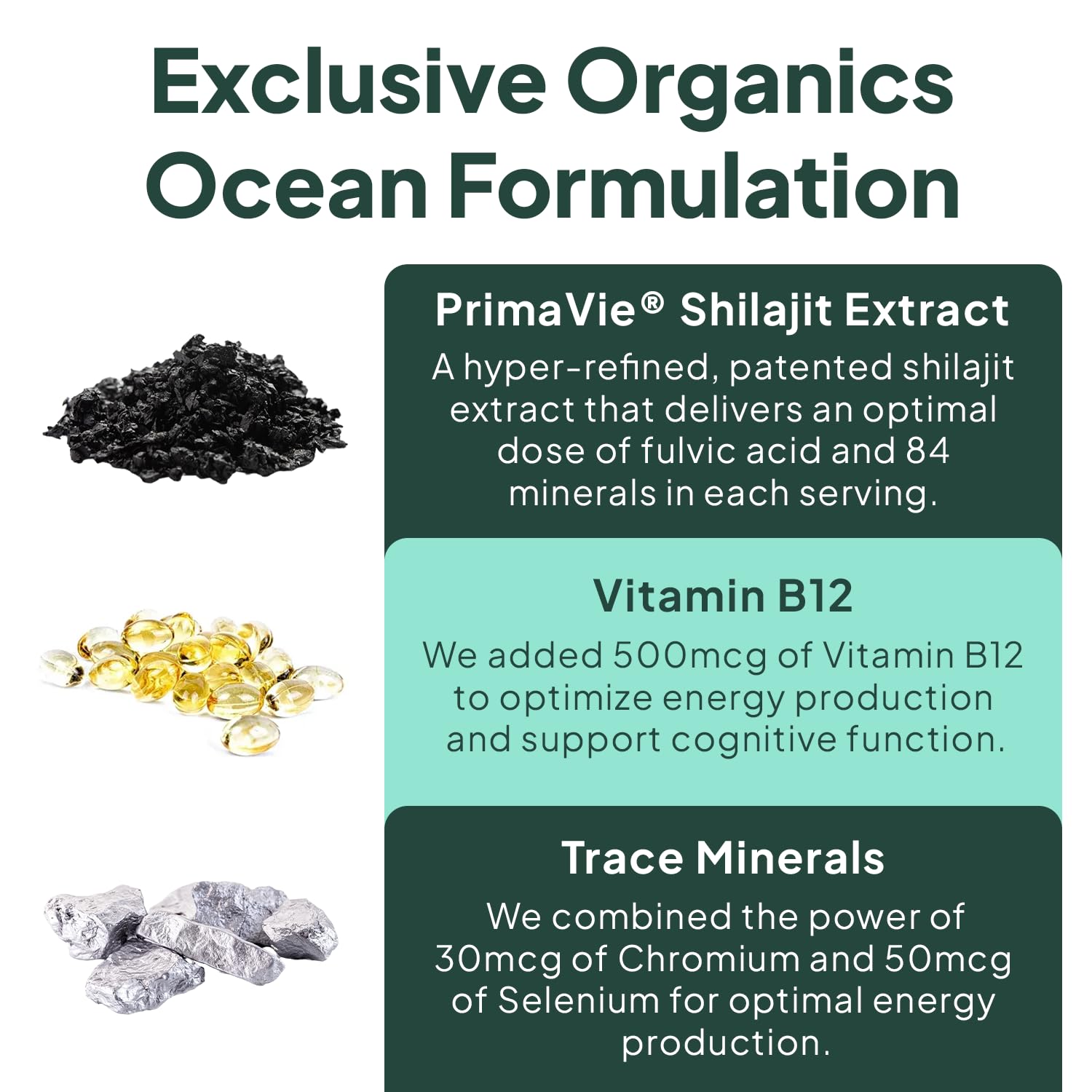 Organics Ocean, comparación de tamaño para entender la porción y dosificación