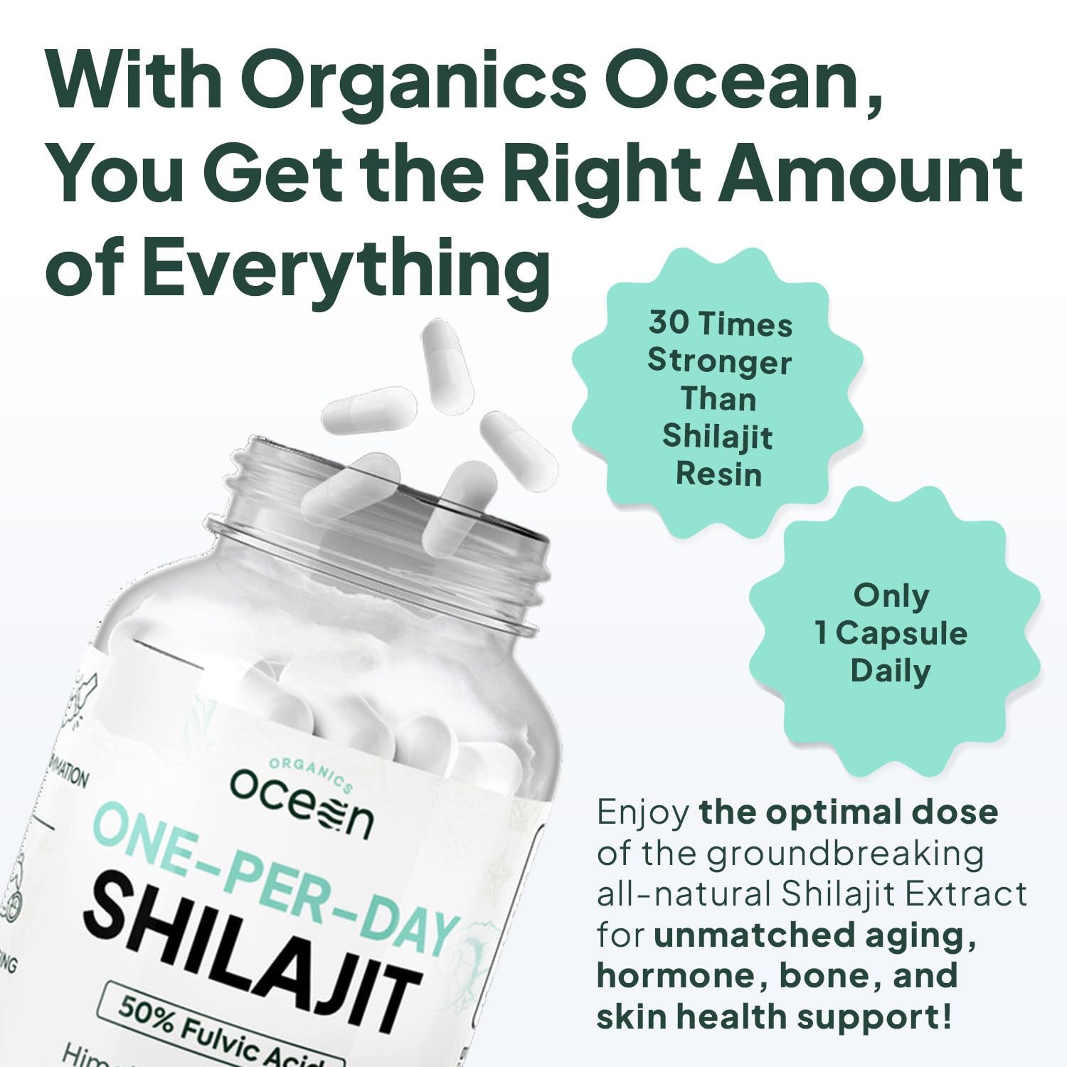 Organics Ocean cápsula en primer plano que revela textura y pureza