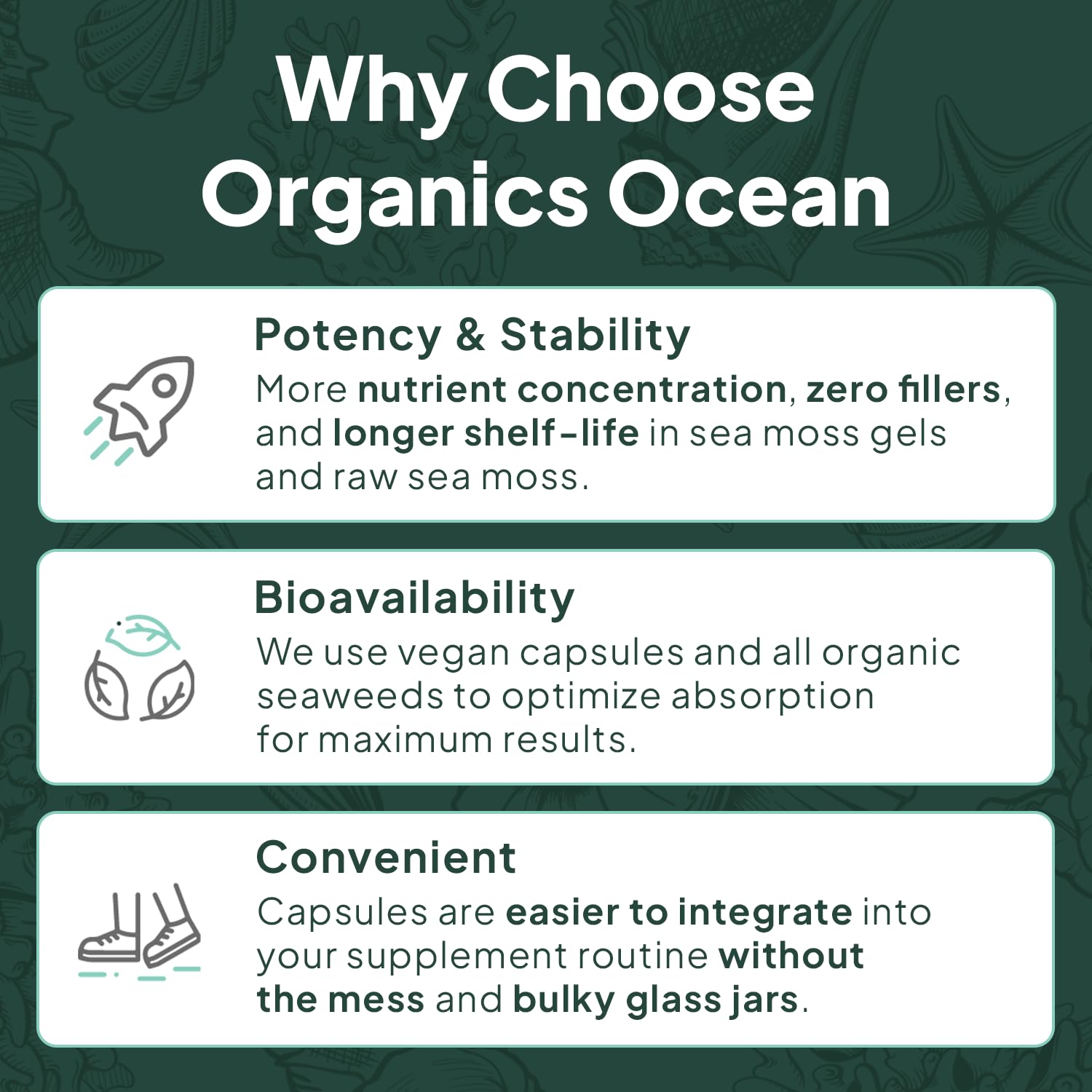 Organics Ocean, etiqueta con ingredientes y concentración de ácido fúlvico