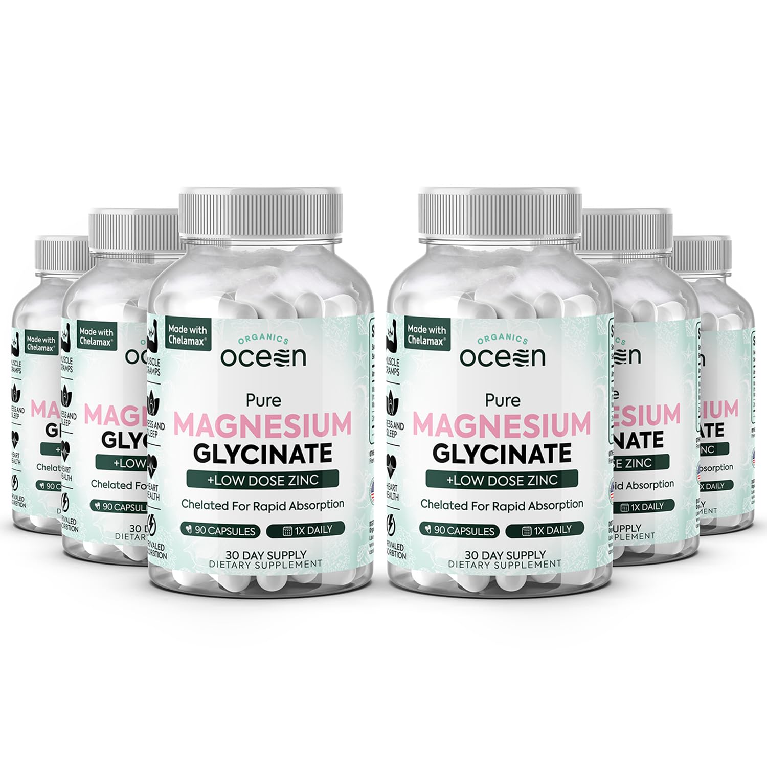 Organics Ocean frasco delantero mostrando el diseño y ventaja de potencia